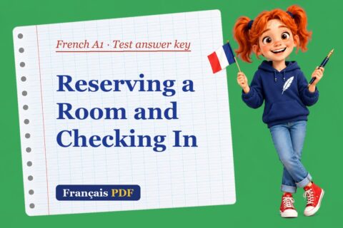 Reserving a Room and Checking In – French A1 test answer key with Zoé, the Français PDF coach