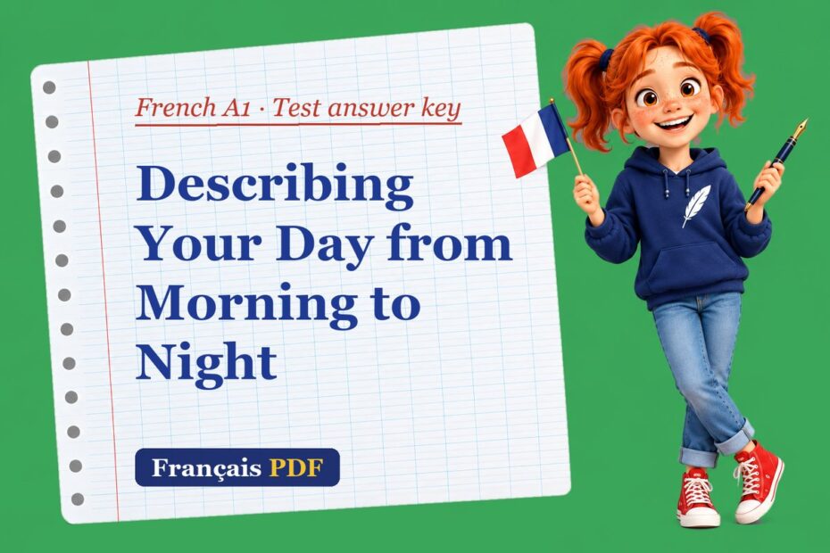 Describing Your Day from Morning to Night – French A1 test answer key with Zoé, the Français PDF coach