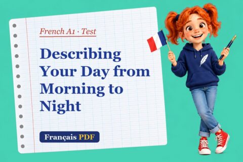 Describing Your Day from Morning to Night – French A1 test with Zoé, the Français PDF coach