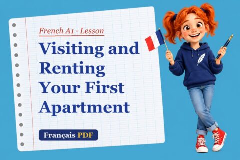 Visiting and Renting Your First Apartment – French A1 lesson with Zoé, the Français PDF coach
