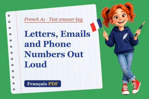 Letters, Emails and Phone Numbers Out Loud – French A1 test answer key with Zoé, the Français PDF coach
