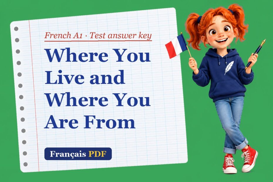 Where You Live and Where You Are From – French A1 test answer key with Zoé, the Français PDF coach