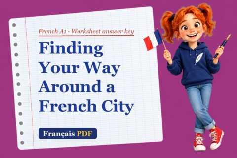 Finding Your Way Around a French City – French A1 worksheet answer key with Zoé, the Français PDF coach