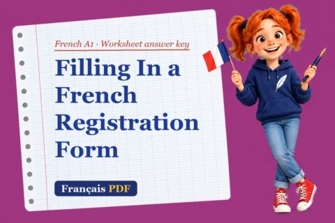 Filling In a French Registration Form – French A1 worksheet answer key with Zoé, the Français PDF coach