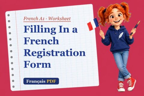 Filling In a French Registration Form – French A1 worksheet with Zoé, the Français PDF coach