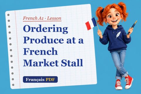 Ordering Produce at a French Market Stall – French A1 lesson with Zoé, the Français PDF coach