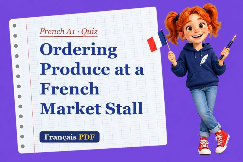 Ordering Produce at a French Market Stall – French A1 quiz with Zoé, the Français PDF coach