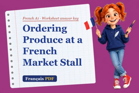 Ordering Produce at a French Market Stall – French A1 worksheet answer key with Zoé, the Français PDF coach