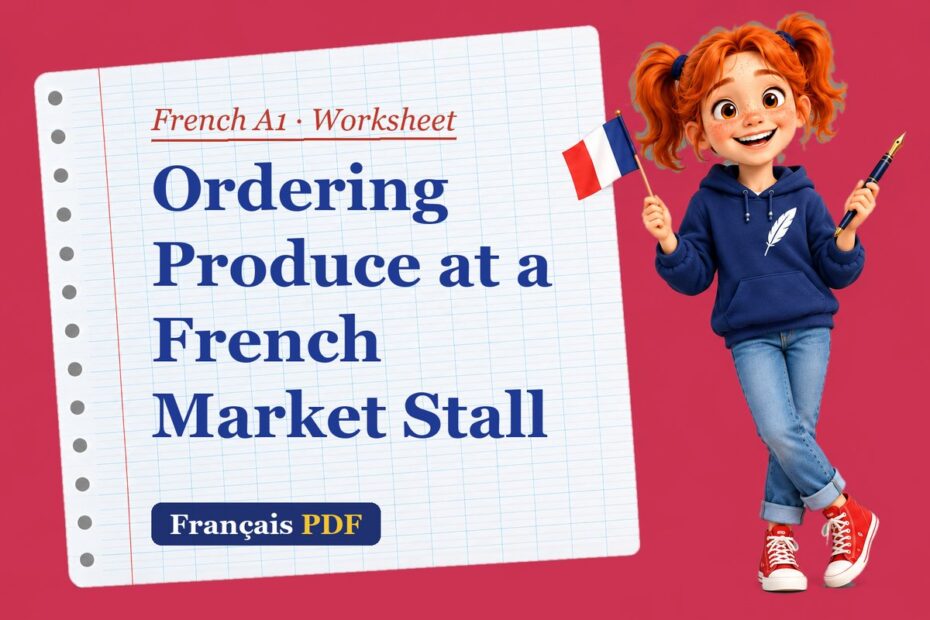 Ordering Produce at a French Market Stall – French A1 worksheet with Zoé, the Français PDF coach