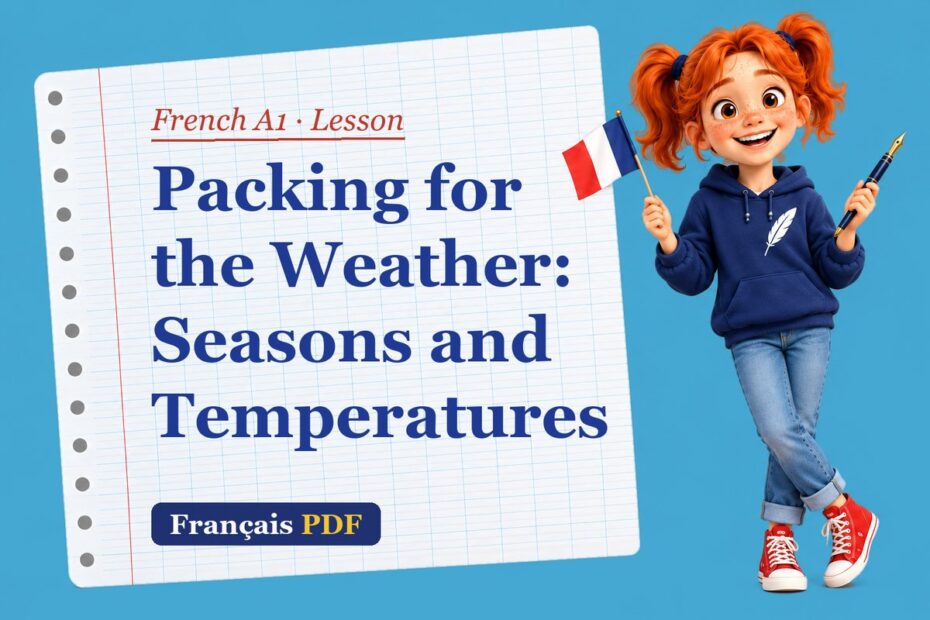 Packing for the Weather: Seasons and Temperatures – French A1 lesson with Zoé, the Français PDF coach