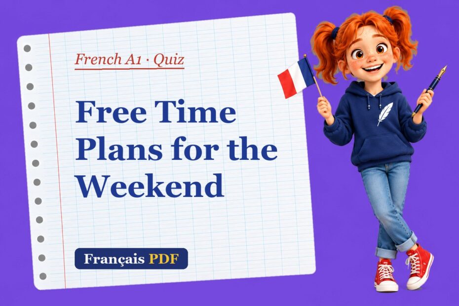 Free Time Plans for the Weekend – French A1 quiz with Zoé, the Français PDF coach