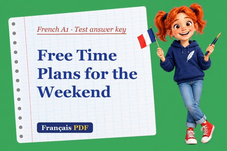 Free Time Plans for the Weekend – French A1 test answer key with Zoé, the Français PDF coach