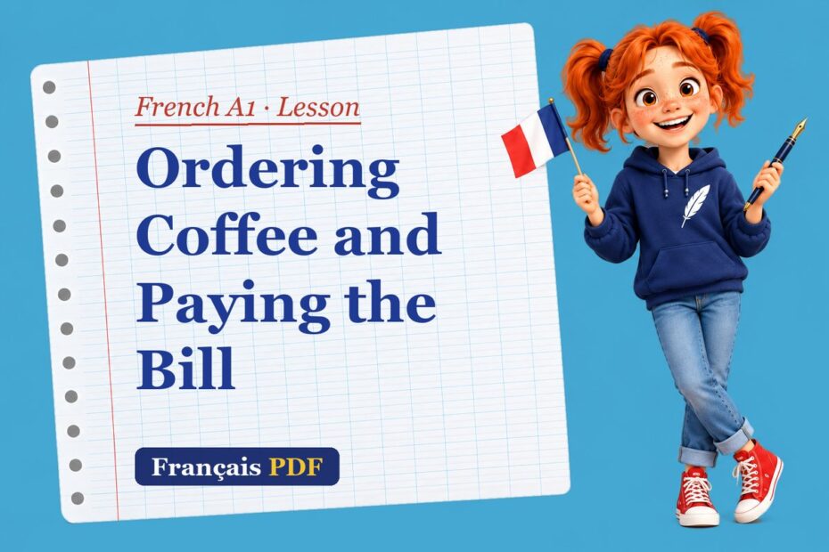 Ordering Coffee and Paying the Bill – French A1 lesson with Zoé, the Français PDF coach
