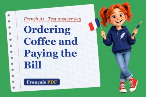 Ordering Coffee and Paying the Bill – French A1 test answer key with Zoé, the Français PDF coach
