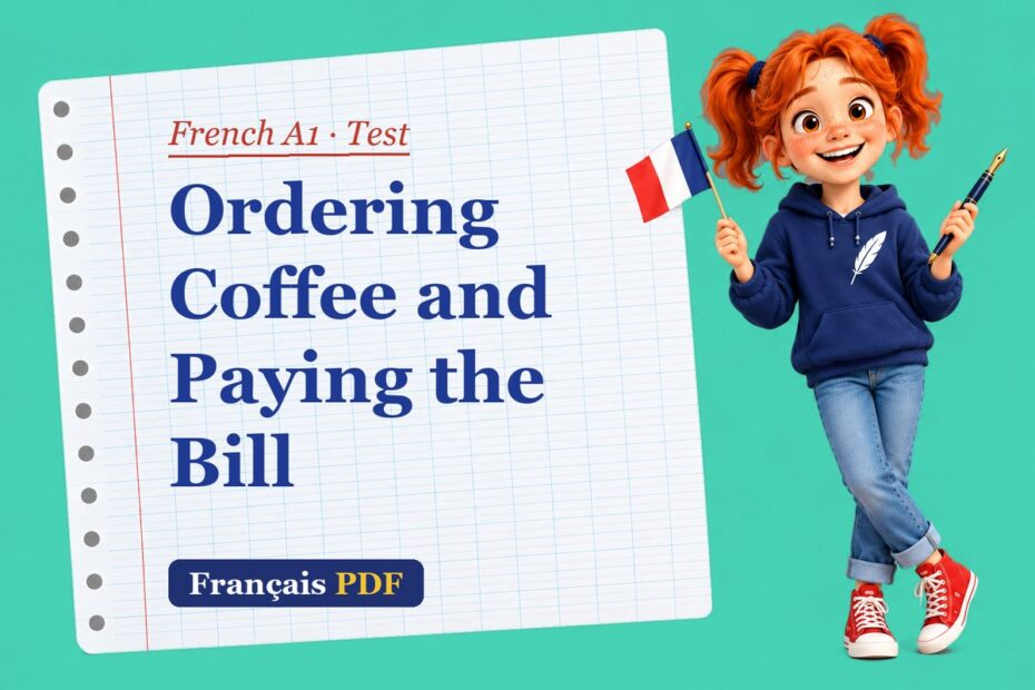 Ordering Coffee and Paying the Bill – French A1 test with Zoé, the Français PDF coach