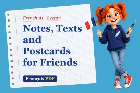Notes, Texts and Postcards for Friends – French A1 lesson with Zoé, the Français PDF coach