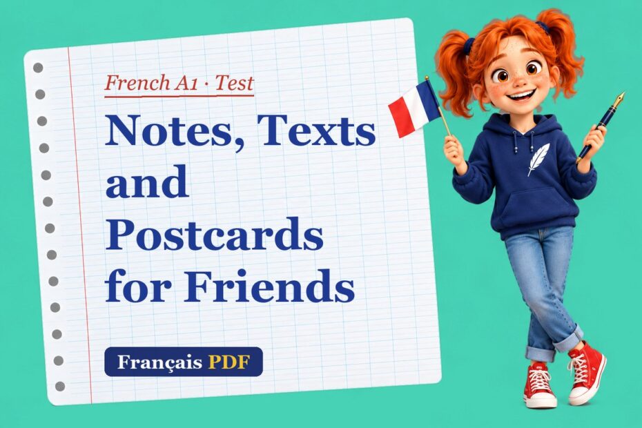 Notes, Texts and Postcards for Friends – French A1 test with Zoé, the Français PDF coach