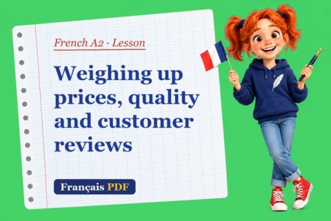 Weighing up prices, quality and customer reviews – French A2 lesson with Zoé, the Français PDF coach