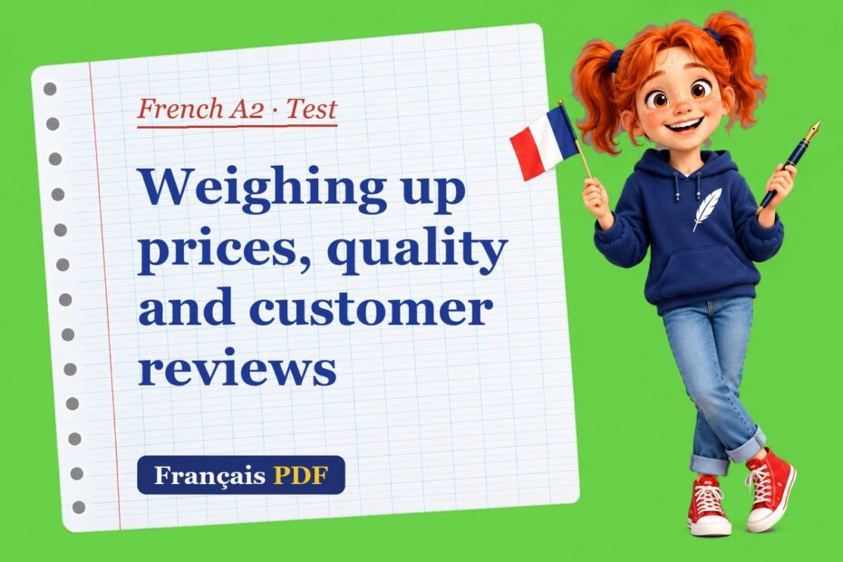 Weighing up prices, quality and customer reviews – French A2 test with Zoé, the Français PDF coach