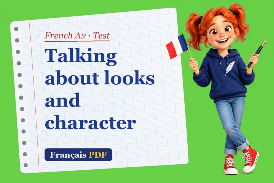 Talking about looks and character – French A2 test with Zoé, the Français PDF coach