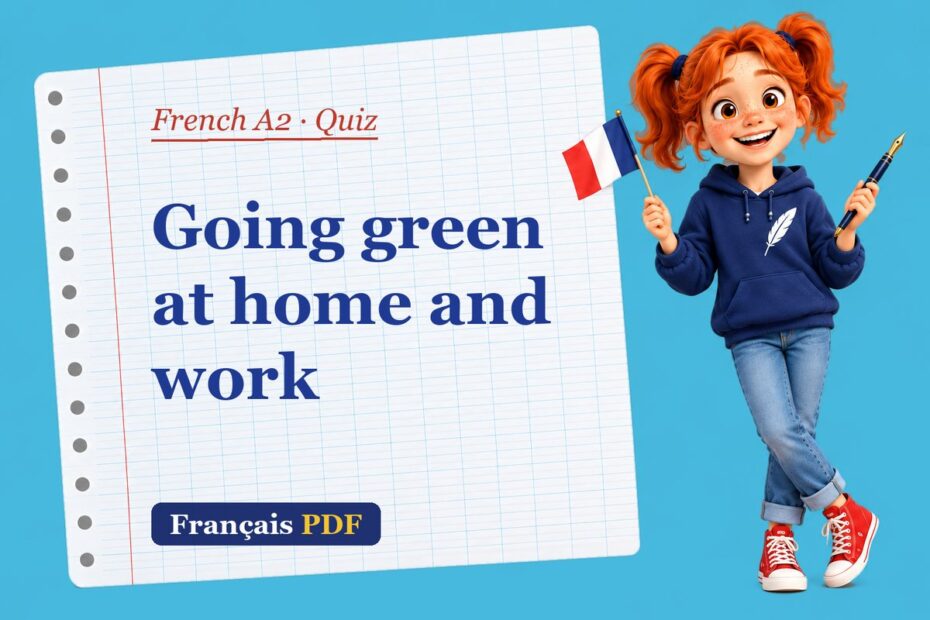 Going green at home and work – French A2 quiz with Zoé, the Français PDF coach