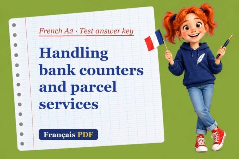 Handling bank counters and parcel services – French A2 test answer key with Zoé, the Français PDF coach