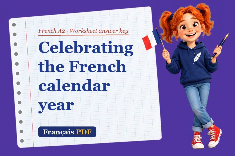 Celebrating the French calendar year – French A2 worksheet answer key with Zoé, the Français PDF coach