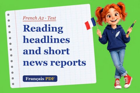 Reading headlines and short news reports – French A2 test with Zoé, the Français PDF coach