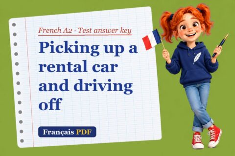 Picking up a rental car and driving off – French A2 test answer key with Zoé, the Français PDF coach