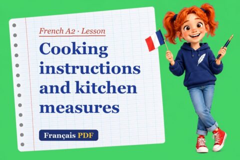 Cooking instructions and kitchen measures – French A2 lesson with Zoé, the Français PDF coach