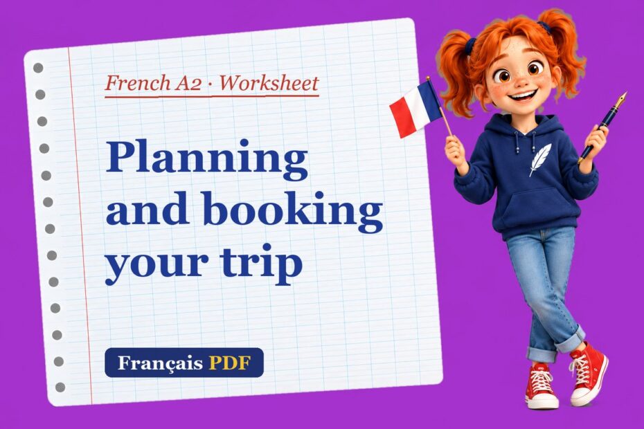 Planning and booking your trip – French A2 worksheet with Zoé, the Français PDF coach