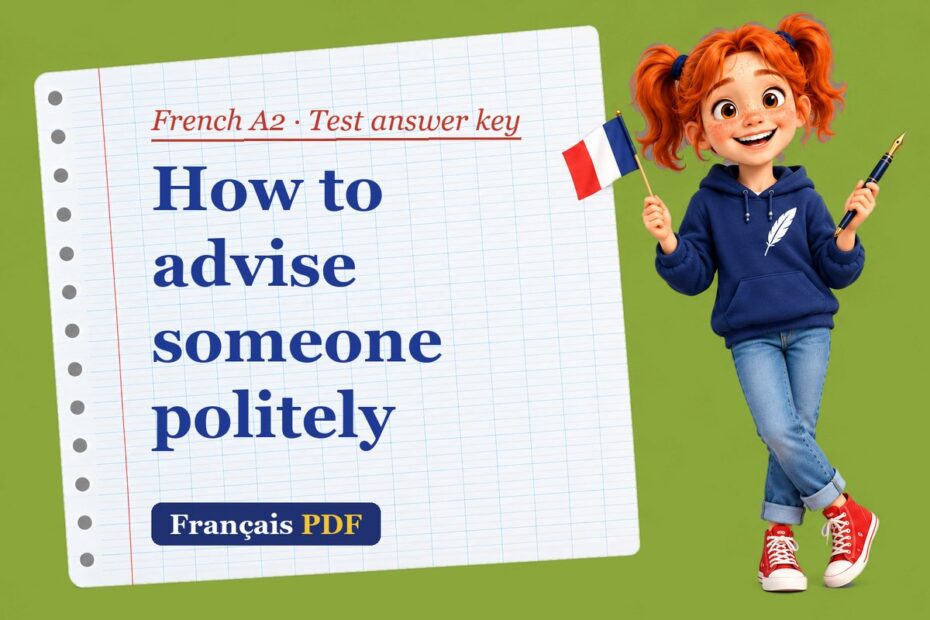 How to advise someone politely – French A2 test answer key with Zoé, the Français PDF coach