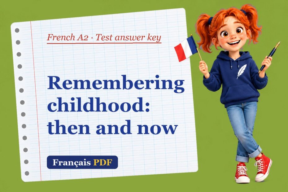 Remembering childhood: then and now – French A2 test answer key with Zoé, the Français PDF coach
