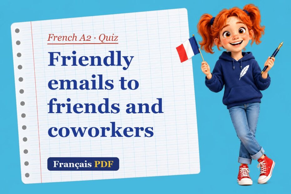 Friendly emails to friends and coworkers – French A2 quiz with Zoé, the Français PDF coach