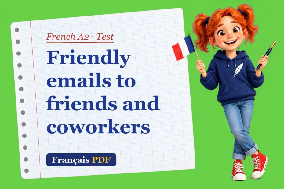 Friendly emails to friends and coworkers – French A2 test with Zoé, the Français PDF coach