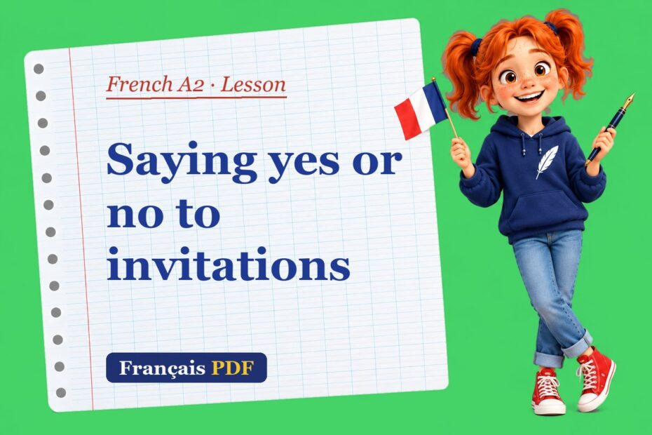 Saying yes or no to invitations – French A2 lesson with Zoé, the Français PDF coach