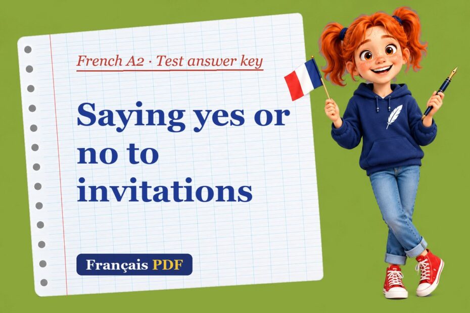 Saying yes or no to invitations – French A2 test answer key with Zoé, the Français PDF coach