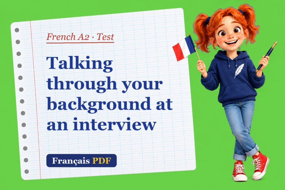 Talking through your background at an interview – French A2 test with Zoé, the Français PDF coach