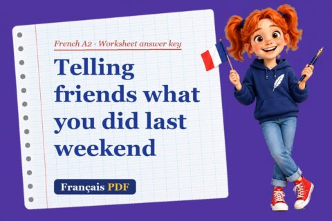 Telling friends what you did last weekend – French A2 worksheet answer key with Zoé, the Français PDF coach