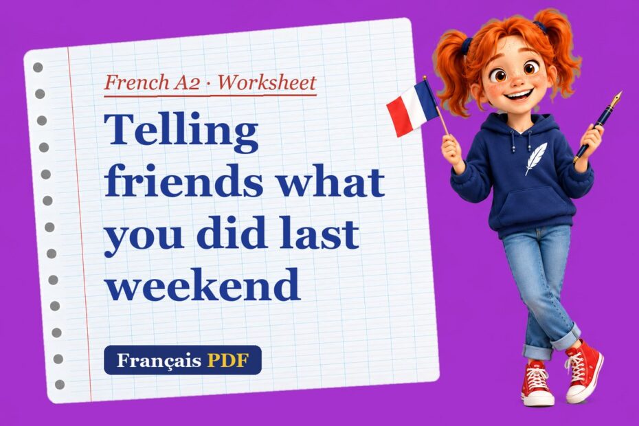 Telling friends what you did last weekend – French A2 worksheet with Zoé, the Français PDF coach