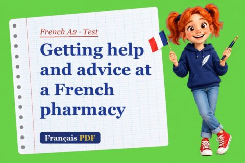 Getting help and advice at a French pharmacy – French A2 test with Zoé, the Français PDF coach