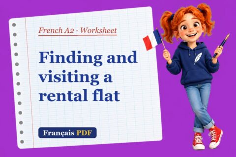 Finding and visiting a rental flat – French A2 worksheet with Zoé, the Français PDF coach