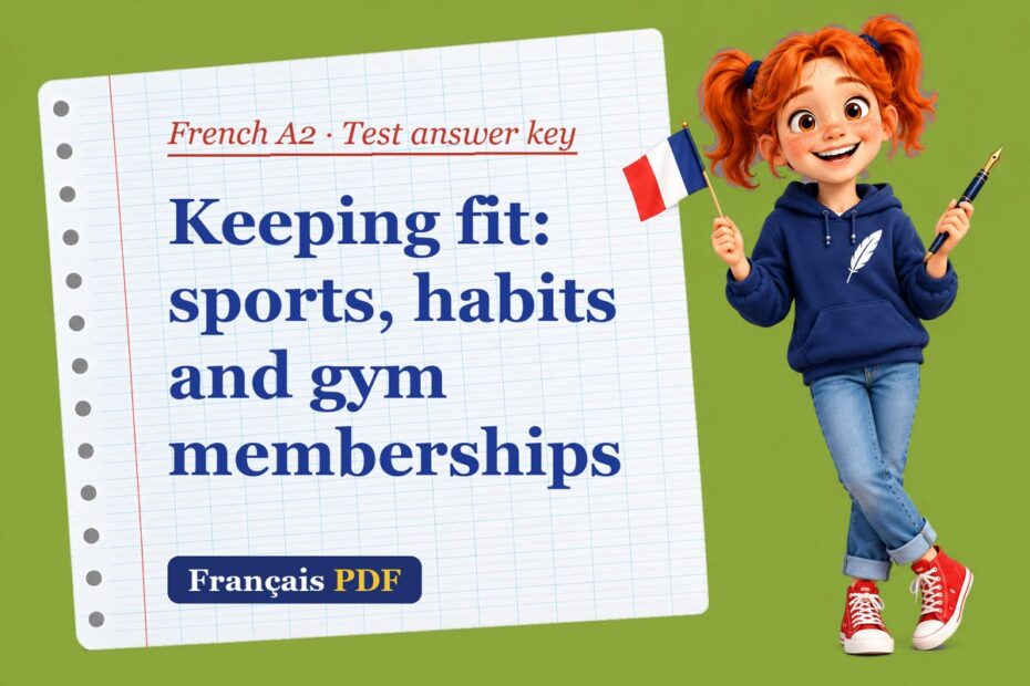Keeping fit: sports, habits and gym memberships – French A2 test answer key with Zoé, the Français PDF coach