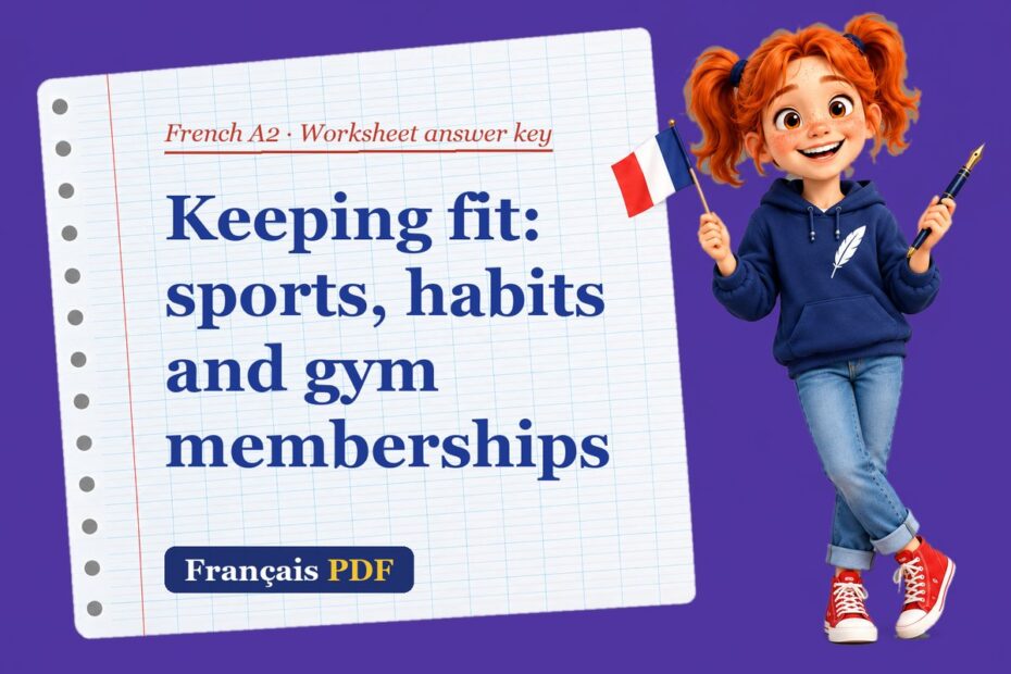 Keeping fit: sports, habits and gym memberships – French A2 worksheet answer key with Zoé, the Français PDF coach