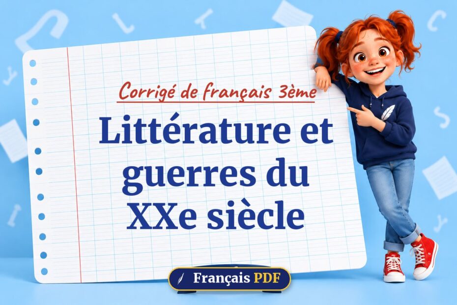 Littérature et guerres du XXe siècle : corrigé de français 3ème, illustration Français PDF