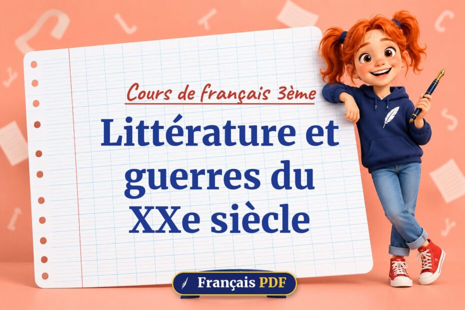 Littérature et guerres du XXe siècle : cours de français 3ème, illustration Français PDF