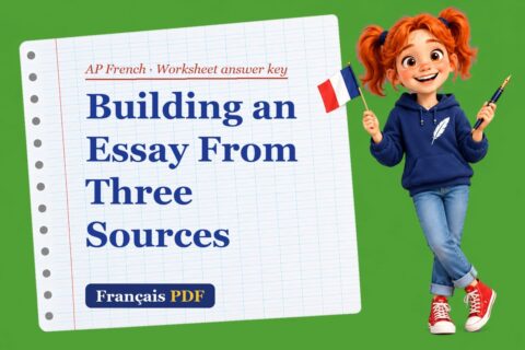 Building an Essay From Three Sources – AP French worksheet answer key with Zoé, the Français PDF coach