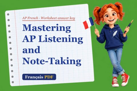 Mastering AP Listening and Note-Taking – AP French worksheet answer key with Zoé, the Français PDF coach