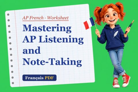 Mastering AP Listening and Note-Taking – AP French worksheet with Zoé, the Français PDF coach