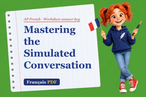 Mastering the Simulated Conversation – AP French worksheet answer key with Zoé, the Français PDF coach